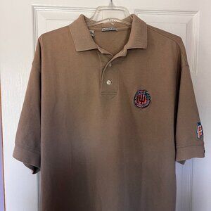 Cutter & Buck Indiana Hoosiers Final‎ Four 2002 Polo Shirt Men's XL Dark Tan EUC